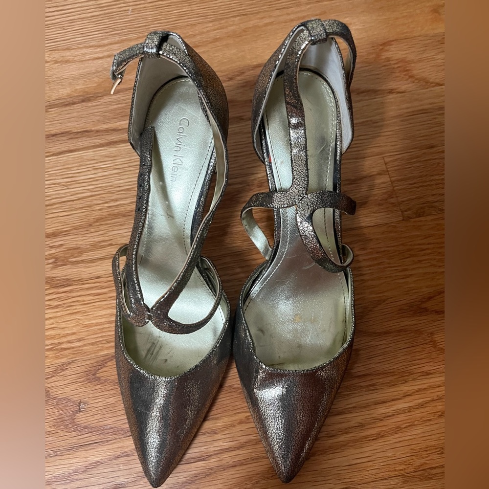 calvin klein shimmery heels